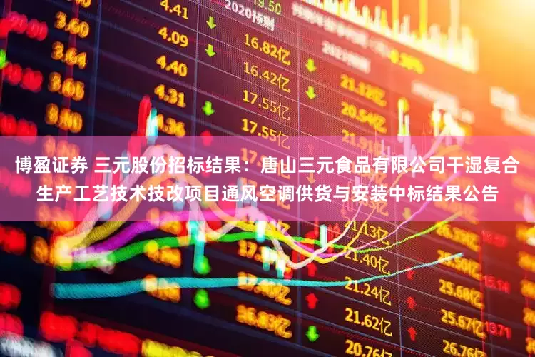 博盈证券 三元股份招标结果：唐山三元食品有限公司干湿复合生产工艺技术技改项目通风空调供货与安装中标结果公告